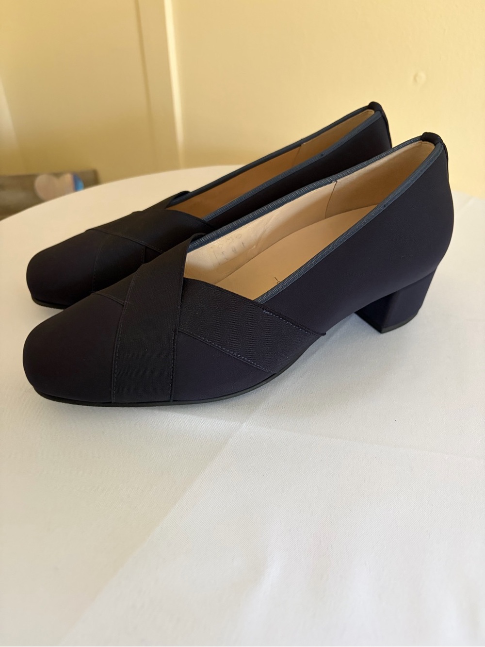 Classic Women's Navy Low Block Heel Pumps